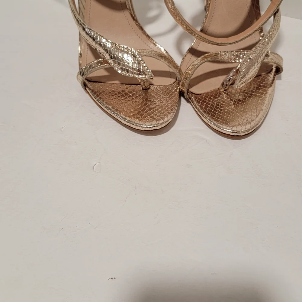 Schutz Women's courtney high metalic sn platina sandals size 9.5B.  New - Picture 3 of 12